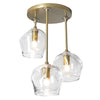 Hubbardton Forge Modern Brass Clear Glass (Zm) Ume 3-Light Semi-Flush