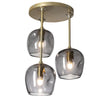 Hubbardton Forge Modern Brass Cool Grey Glass (Yl) Ume 3-Light Semi-Flush