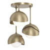 Hubbardton Forge Soft Gold Soft Gold Opal Glass (Gg) Brooklyn 3-Light Double Shade Semi-Flush