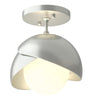 Hubbardton Forge Vintage Platinum Vintage Platinum Opal Glass (Gg) Brooklyn 1-Light Double Shade Semi-Flush