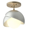 Hubbardton Forge Soft Gold Vintage Platinum Opal Glass (Gg) Brooklyn 1-Light Double Shade Semi-Flush