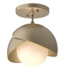 Hubbardton Forge Soft Gold Soft Gold Opal Glass (Gg) Brooklyn 1-Light Double Shade Semi-Flush