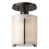 Hubbardton Forge Oil Rubbed Bronze Opal Glass (Gg) Exos Round Semi-Flush