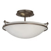 Hubbardton Forge Bronze Opal Glass (Gg) Plain Small Semi-Flush