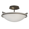 Hubbardton Forge Dark Smoke Opal Glass (Gg) Plain Small Semi-Flush