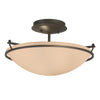 Hubbardton Forge Dark Smoke Sand Glass (Ss) Plain Small Semi-Flush