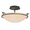 Hubbardton Forge Natural Iron Sand Glass (Ss) Plain Small Semi-Flush