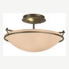 Hubbardton Forge Soft Gold Sand Glass (Ss) Plain Small Semi-Flush