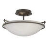 Hubbardton Forge Oil Rubbed Bronze Opal Glass (Gg) Plain Small Semi-Flush