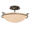 Hubbardton Forge Oil Rubbed Bronze Sand Glass (Ss) Plain Small Semi-Flush