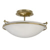 Hubbardton Forge Modern Brass Opal Glass (Gg) Plain Small Semi-Flush