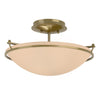 Hubbardton Forge Modern Brass Sand Glass (Ss) Plain Small Semi-Flush