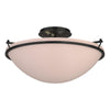 Hubbardton Forge Black Sand Glass (Ss) Plain Large Semi-Flush