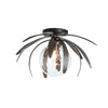 Hubbardton Forge Dark Smoke Water Glass (Ll) Dahlia Semi-Flush