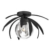 Hubbardton Forge Black Water Glass (Ll) Dahlia Semi-Flush