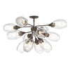 Hubbardton Forge Bronze Clear Glass (Zm) Ensemble 12-Light Semi-Flush