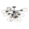 Hubbardton Forge Black Clear Glass (Zm) Ensemble 12-Light Semi-Flush