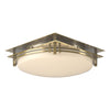 Hubbardton Forge Modern Brass Opal Glass (Gg) Banded Semi-Flush