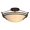 Hubbardton Forge Black Sand Glass (Ss) Presidio Tryne Small Semi-Flush