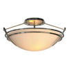 Hubbardton Forge Sterling Sand Glass (Ss) Presidio Tryne Small Semi-Flush