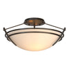 Hubbardton Forge Oil Rubbed Bronze Opal Glass (Gg) Presidio Tryne Small Semi-Flush