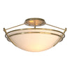 Hubbardton Forge Modern Brass Opal Glass (Gg) Presidio Tryne Small Semi-Flush