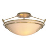 Hubbardton Forge Modern Brass Sand Glass (Ss) Presidio Tryne Small Semi-Flush