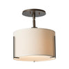 Hubbardton Forge Dark Smoke Natural Linen Shade (Sa) Exos Single Shade Semi-Flush