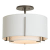 Hubbardton Forge Natural Iron Natural Anna Inner Shade & Natural Anna Outer Shade Exos Small Double Shade Semi-Flush