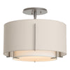 Hubbardton Forge Vintage Platinum Natural Anna Inner Shade & Flax Outer Shade Exos Small Double Shade Semi-Flush