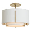 Hubbardton Forge Soft Gold Natural Anna Inner Shade & Natural Anna Outer Shade Exos Small Double Shade Semi-Flush