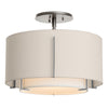 Hubbardton Forge Sterling Natural Anna Inner Shade & Flax Outer Shade Exos Small Double Shade Semi-Flush