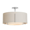 Hubbardton Forge Vintage Platinum Natural Anna Inner Shade & Flax Outer Shade Exos Double Shade Semi-Flush