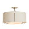 Hubbardton Forge Soft Gold Natural Anna Inner Shade & Natural Linen Outer Shade Exos Double Shade Semi-Flush