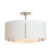 Hubbardton Forge Soft Gold Natural Anna Inner Shade & Natural Anna Outer Shade Exos Double Shade Semi-Flush