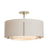 Hubbardton Forge Soft Gold Natural Anna Inner Shade & Flax Outer Shade Exos Double Shade Semi-Flush