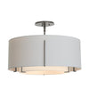 Hubbardton Forge Natural Iron Natural Anna Inner Shade & Light Grey Outer Shade Exos Double Shade Semi-Flush