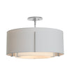 Hubbardton Forge Vintage Platinum Natural Anna Inner Shade & Light Grey Outer Shade Exos Double Shade Semi-Flush