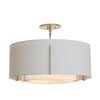 Hubbardton Forge Soft Gold Natural Anna Inner Shade & Light Grey Outer Shade Exos Double Shade Semi-Flush