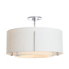 Hubbardton Forge Sterling Natural Anna Inner Shade & Natural Anna Outer Shade Exos Double Shade Semi-Flush