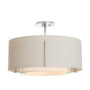 Hubbardton Forge Sterling Natural Anna Inner Shade & Flax Outer Shade Exos Double Shade Semi-Flush