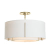 Hubbardton Forge Modern Brass Natural Anna Inner Shade & Natural Anna Outer Shade Exos Double Shade Semi-Flush