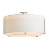 Hubbardton Forge Vintage Platinum Natural Anna Inner Shade & Natural Anna Outer Shade Exos Large Double Shade Semi-Flush