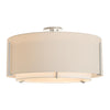 Hubbardton Forge Vintage Platinum Natural Anna Inner Shade & Natural Linen Outer Shade Exos Large Double Shade Semi-Flush