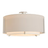 Hubbardton Forge Vintage Platinum Natural Anna Inner Shade & Flax Outer Shade Exos Large Double Shade Semi-Flush