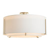 Hubbardton Forge Soft Gold Natural Anna Inner Shade & Natural Anna Outer Shade Exos Large Double Shade Semi-Flush