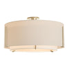 Hubbardton Forge Soft Gold Natural Anna Inner Shade & Natural Linen Outer Shade Exos Large Double Shade Semi-Flush