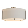 Hubbardton Forge Natural Iron Natural Anna Inner Shade & Light Grey Outer Shade Exos Large Double Shade Semi-Flush