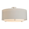 Hubbardton Forge Vintage Platinum Natural Anna Inner Shade & Light Grey Outer Shade Exos Large Double Shade Semi-Flush