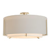 Hubbardton Forge Soft Gold Natural Anna Inner Shade & Light Grey Outer Shade Exos Large Double Shade Semi-Flush